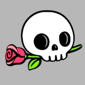 Cute Skull & Rose Decal